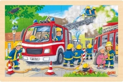 Holzpuzzle Feuerwehr 24 Teile GOKI