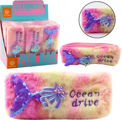 Plus-Etui mit Meerjungfrauenschwanz, rosa-lila mit Pailletten