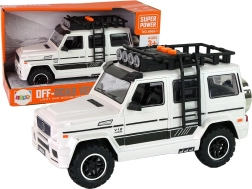 Weißes batteriebetriebenes Geländewagen-Spielzeug mit Licht und Sound