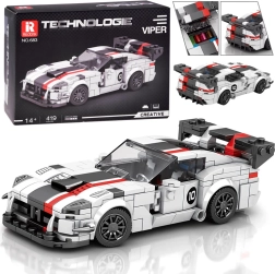 Technik-Bausatz – Supersportwagen Weißer Viper mit Spoiler, 419 Teile