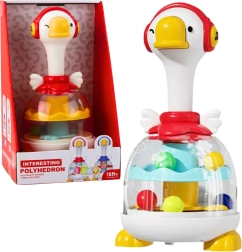 Trommel mit Kugeln Gans rot – interaktives Drehspielzeug