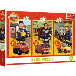 Puzzle 3x50 - Das Team der Feuerwache Feuerwehrmann Sam