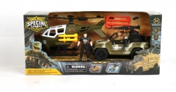 Militär-Set mit Fahrzeug und Hubschrauber