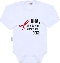 Baby-Body mit langen Ärmeln NEW BABY – mehr Haare als Papa, Größe 86 (12–18 Monate)