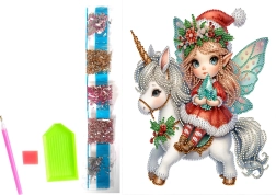 Diamantmalerei auf Leinwand Weihnachts-Elf 23 × 30 cm