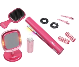 Kinder-Haarstudio mit Glätteisen und LED-Spiegel