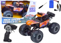 Kinderauto Orange Offroad-RC mit Stoßdämpfern