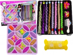 Farbige Perlen-Set für Haare und Schmuck