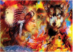 Puzzle Mädchen und Wolf 1500 Teile