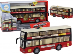 Roter zweistöckiger Stadtbus mit Licht und Sound 1:16