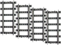 BLOXO Bausteine Gerade Schienen für Züge und Straßenbahnen RAPPA – 4 Stk.