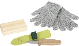 Small Foot Kinder-Schnitzset mit Messer, Handschuhen und Etui
