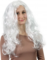 Perücke Engel mit langen weißen welligen Haaren