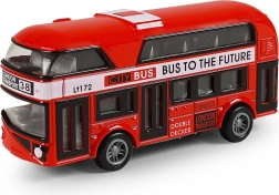 Metallischer Londoner Doppeldeckerbus mit Rückziehmotor 9,5 cm