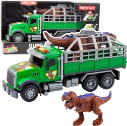 Grüner Transporter mit Dinosaurier mit Licht und Sound