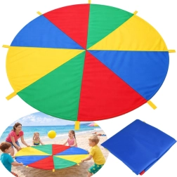 Farbiger Spiel-Fallschirm 2 m mit 8 Griffen
