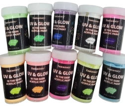 Im Dunkeln leuchtende Acrylfarben – Set mit 10 Farben