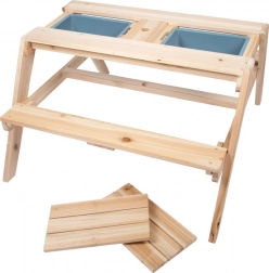 Kindertisch aus Holz 2 in 1 mit Wannen