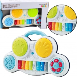 Interaktives Kinderklavier mit Trommeln und Tiergeräuschen