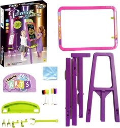 Woopie Kinder-Tafel 3-in-1: magnetisch, trocken abwischbar und Malen mit Licht