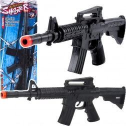 Kinderspielzeug – mechanisches Gewehr mit Schussgeräusch, schwarz 32 cm