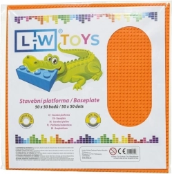 L-W Toys große Bauplatte 50 × 50 Noppen orange