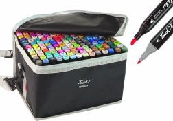 Set aus doppelseitigen Alkoholmarkern in Tasche, 168 Stk.