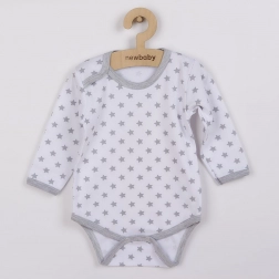 Baby-Body mit Sternchen New Baby Classic II, grau