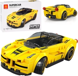 Technisches Konstruktionsset Sportwagen gelb, 143 Teile mit Aufklebern