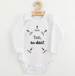 Baby-Body aus Baumwolle mit Print New Baby Papa, du schaffst das! langer Ärmel
