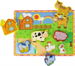 Holz 3D Einlegepuzzle Bauernhof