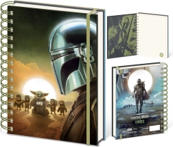 Notizbuch A5 mit STAR WARS: THE MANDALORIAN – Mandalorian und Grogu Sunset