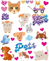 Bügelbare Tier-Aufnäher – großer Bogen 20 × 30 cm