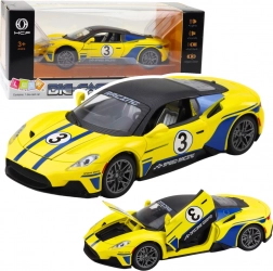 Sportliches Metallauto mit Licht- und Soundeffekten, 1:22 gelb