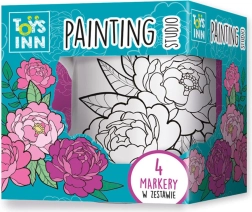 Keramik-Tasse zum Ausmalen mit Pfingstrosenmotiv