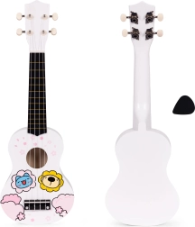 Kinder-Ukulele aus Holz mit 4 Nylonsaiten und Plektrum ECOTOYS