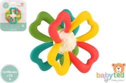 Beißring Blume aus Silikon und Kunststoff 9,5 × 5 cm