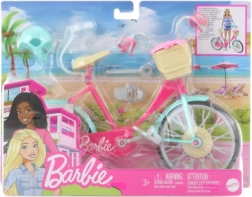Barbie-Puppenfahrrad mit Korb und Helm