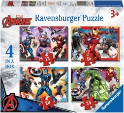 RAVENSBURGER Puzzle Avengers: Die mächtigsten Helden der Erde 4-in-1 (12, 16, 20, 24 Teile)