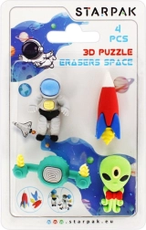 Weltraum-Radierer – kreatives 3D-Puzzle für Kinder