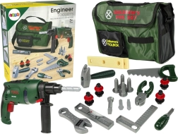 Kinder-Werkzeugset in Tasche mit Bohrmaschine, Hammer und Säge