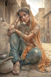 Diamantmalerei Arabische Frau 30 × 40 cm