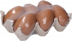 Dekorative Plastikeier braun 6 cm, 6 Stk.