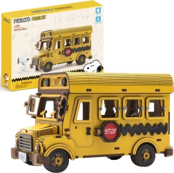 Puremind Holz-3D-Modell Schulbus PEANUTS Snoopy – Bausatz