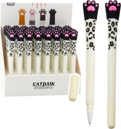 Gelstift Katzenpfote Blaue Tinte Weiß Und Schwarz