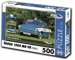 Puzzle Retro-Autos Škoda 1000 MB VB (1967) 500 Teile