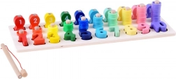 Holzspielzeug zum Lernen von Zahlen mit Angelrute für Fische