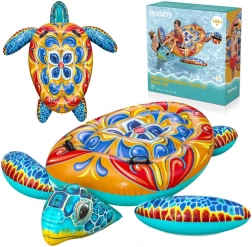 Bunte aufblasbare Schildkröte mit Griffen Bestway mit Majolika-Aufdruck 183x173 cm