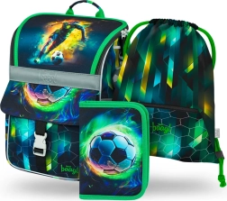 BAAGL Schulset Zippy Fußballspieler – Schulranzen, Federmäppchen und Beutel