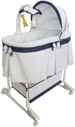 Multifunktionale Babywiege mit Mobile und Nachtlicht Sweet Melody Simple Gray